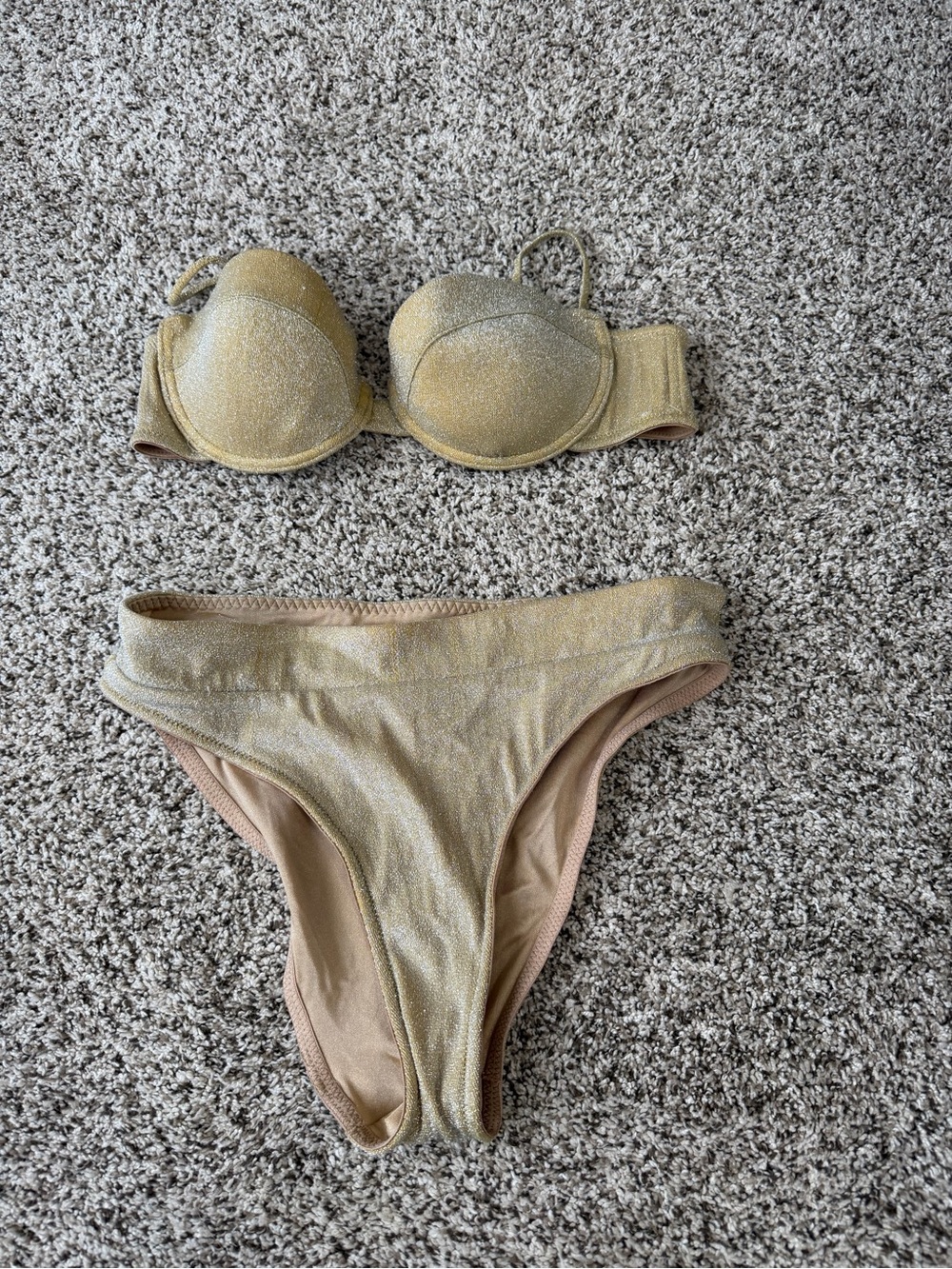 triangl swimwear Metallic Gold Shimmer Bikini